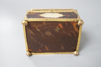 A 19th century gilt-brass and tortoiseshell casket 8cm